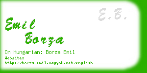 emil borza business card